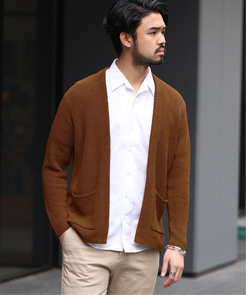 EDIFICE(エディフィス)の「Japanese paper YARN ラップカーデ(カーディガン/ボレロ・メンズ・ブラック/ブラウン/カーキ/ブルー/ネイビー・SMALL/MEDIUM/LARGE)」の12枚目の写真