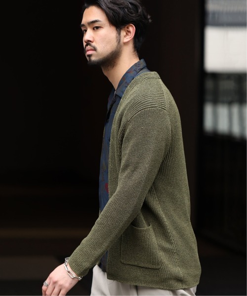 EDIFICE(エディフィス)の「Japanese paper YARN ラップカーデ(カーディガン/ボレロ・メンズ・ブラック/ブラウン/カーキ/ブルー/ネイビー・SMALL/MEDIUM/LARGE)」の22枚目の写真