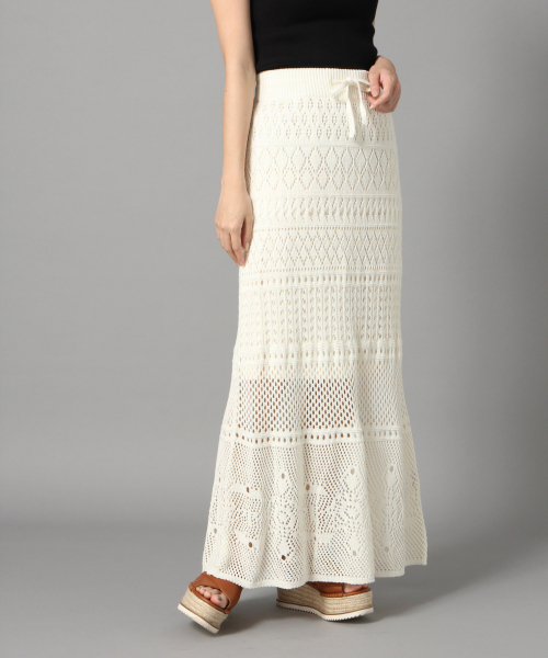 LOWRYS FARM（ローリーズファーム）の「カギバリマキシスカート　832139（スカート・レディース・ブラック/アイボリー/ブルー・FREE）」の13枚目の写真