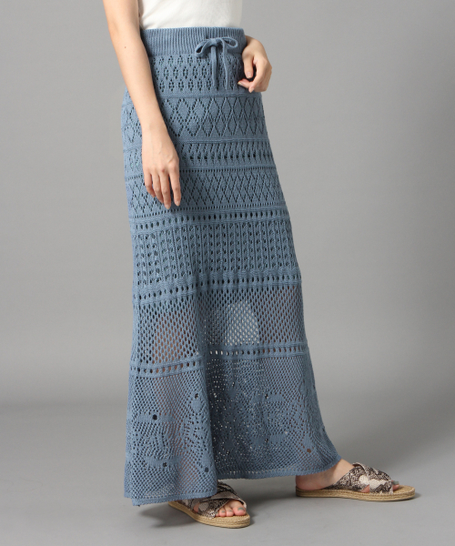 LOWRYS FARM（ローリーズファーム）の「カギバリマキシスカート　832139（スカート・レディース・ブラック/アイボリー/ブルー・FREE）」の15枚目の写真