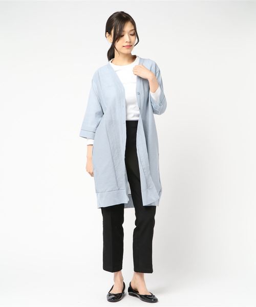 セール Fluid フルイド ロングコットンニットカーディガン カーディガン Fluid フルイド のファッション