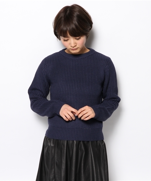 Kastane（カスタネ）の「畦クルーニットPO（ニット/セーター・レディース・ダークグリーン/ネイビー/アイボリー・FREE）」の11枚目の写真