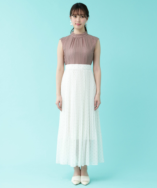 新品タグ付 JILL STUART ドットミックスプリーツワンピース