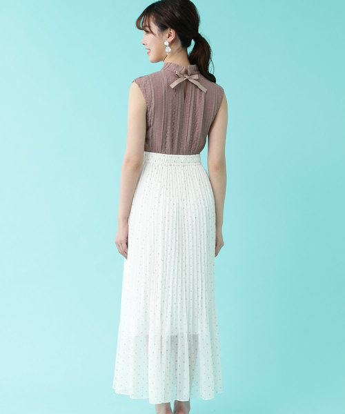 ジルスチュアート JILL STUART レース プリーツ ロング