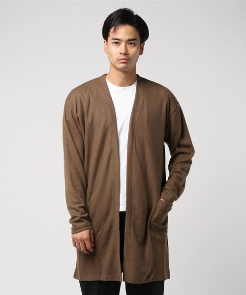 ８(eight)（エイト）の「コーディガン ロング丈 アウター（カーディガン/ボレロ・メンズ・チャコールグレー/ネイビー/ブラウン・MEDIUM/LARGE）」の17枚目の写真