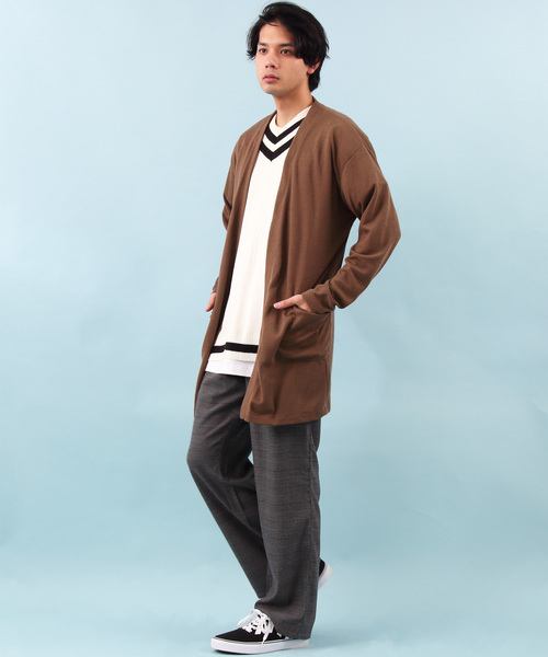 ８(eight)（エイト）の「コーディガン ロング丈 アウター（カーディガン/ボレロ・メンズ・チャコールグレー/ネイビー/ブラウン・MEDIUM/LARGE）」の21枚目の写真