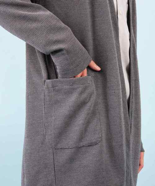 ８(eight)（エイト）の「コーディガン ロング丈 アウター（カーディガン/ボレロ・メンズ・チャコールグレー/ネイビー/ブラウン・MEDIUM/LARGE）」の6枚目の写真