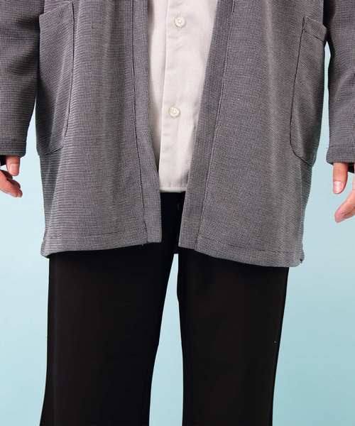 ８(eight)（エイト）の「コーディガン ロング丈 アウター（カーディガン/ボレロ・メンズ・チャコールグレー/ネイビー/ブラウン・MEDIUM/LARGE）」の8枚目の写真