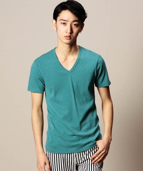 BEAUTY&YOUTH UNITED ARROWS（ビューティーアンドユースユナイテッドアローズ）の「BY フライス Vネック ショートスリーブ カットソー ◆（Tシャツ/カットソー・メンズ・グレー/ダークグレー/ホワイト/ライラック/ライトブルー/ネイビー/ケリー/レッド/ワインレッド/ブラック・SMALL/LARGE/MEDIUM/X-LARGE）」の5枚目の写真