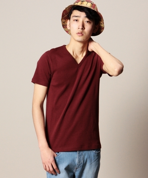 BEAUTY&YOUTH UNITED ARROWS（ビューティーアンドユースユナイテッドアローズ）の「BY フライス Vネック ショートスリーブ カットソー ◆（Tシャツ/カットソー・メンズ・グレー/ダークグレー/ホワイト/ライラック/ライトブルー/ネイビー/ケリー/レッド/ワインレッド/ブラック・SMALL/LARGE/MEDIUM/X-LARGE）」の10枚目の写真