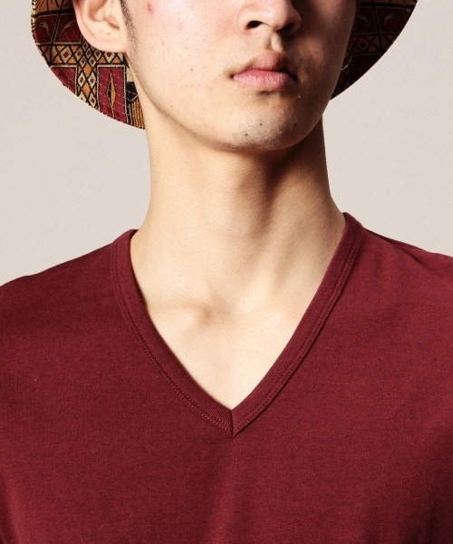 BEAUTY&YOUTH UNITED ARROWS（ビューティーアンドユースユナイテッドアローズ）の「BY フライス Vネック ショートスリーブ カットソー ◆（Tシャツ/カットソー・メンズ・グレー/ダークグレー/ホワイト/ライラック/ライトブルー/ネイビー/ケリー/レッド/ワインレッド/ブラック・SMALL/LARGE/MEDIUM/X-LARGE）」の16枚目の写真