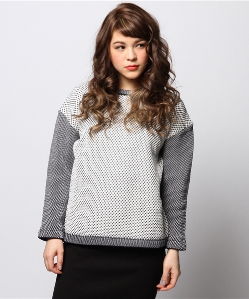 NINE（ナイン）の「ジャガードニットプルオーバー（ニット/セーター・レディース・ネイビー/イエロー・FREE）」の3枚目の写真