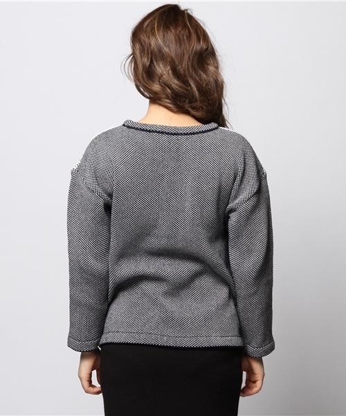 NINE（ナイン）の「ジャガードニットプルオーバー（ニット/セーター・レディース・ネイビー/イエロー・FREE）」の5枚目の写真