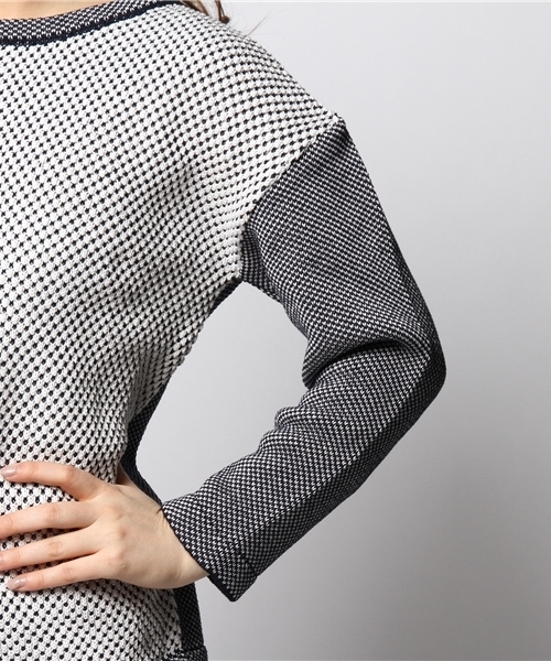 NINE（ナイン）の「ジャガードニットプルオーバー（ニット/セーター・レディース・ネイビー/イエロー・FREE）」の8枚目の写真