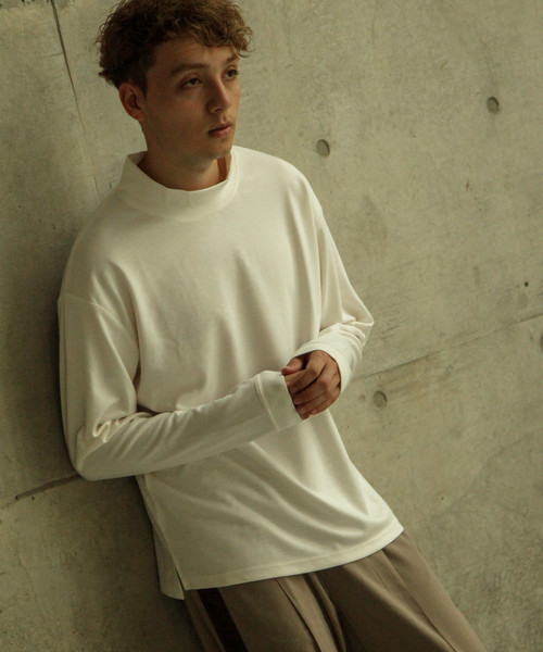 NILWAY（ニルウェイ）の「ヒートポンチハイネックカットソー（Tシャツ/カットソー・メンズ・カーキ/ベージュ/ホワイト/グレー/ブラック/ネイビー/ブラウン・X-LARGE/LARGE/MEDIUM）」の2枚目の写真