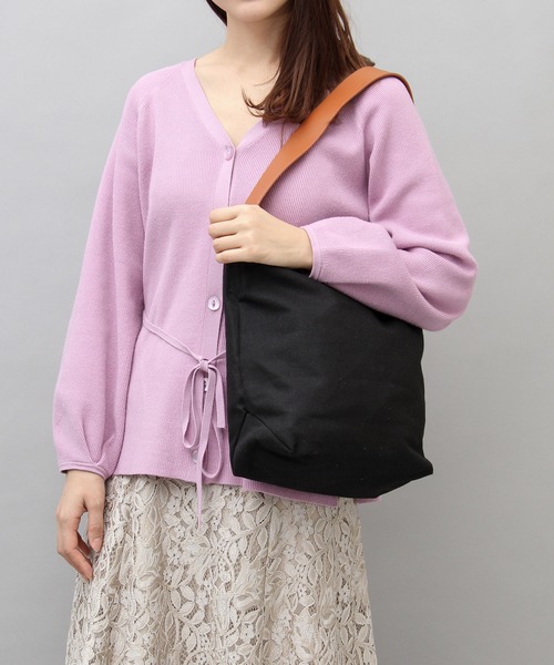 A.M.S.（エーエムエス）の「【A.M.S./エーエムエス】 キャンバス 肩掛け トートバッグ（ショルダーバッグ・レディース・ブラック/ナチュラル・FREE）」の17枚目の写真