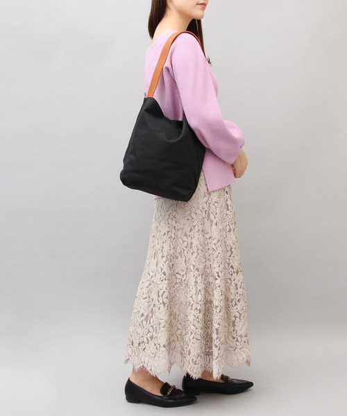 A.M.S.（エーエムエス）の「【A.M.S./エーエムエス】 キャンバス 肩掛け トートバッグ（ショルダーバッグ・レディース・ブラック/ナチュラル・FREE）」の15枚目の写真