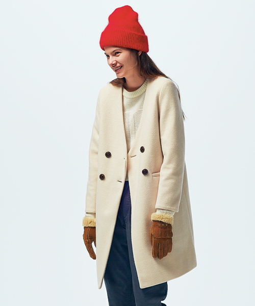 CIAOPANIC（チャオパニック）の「【Ciaopanic】ノーカラーコート（ノーカラージャケット・レディース・オフホワイト/ベージュ/ネイビー・FREE）」の2枚目の写真