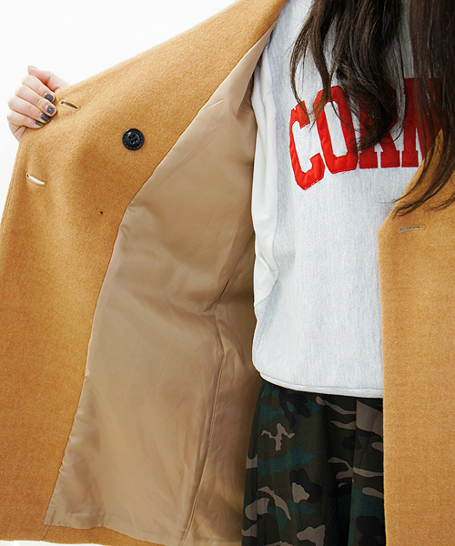 CIAOPANIC（チャオパニック）の「【Ciaopanic】ノーカラーコート（ノーカラージャケット・レディース・オフホワイト/ベージュ/ネイビー・FREE）」の7枚目の写真