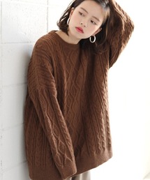 Bou Jeloud | 【WEB限定】◆ゆったりBIGシルエット◆ケーブル総柄ルーズニット(ニット/セーター)
