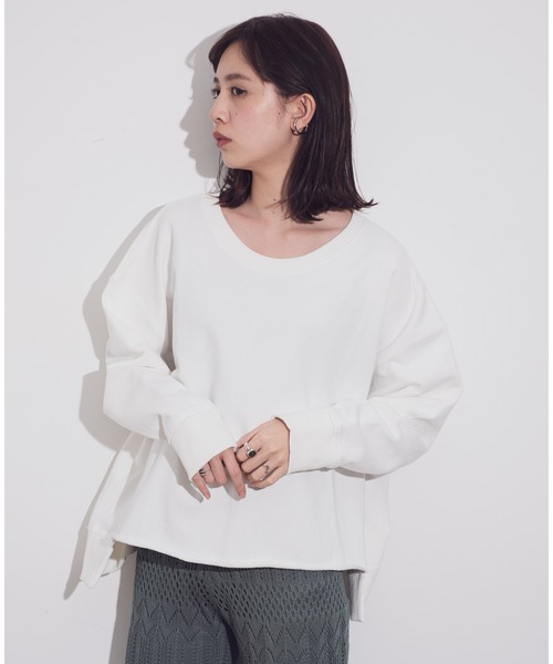 Aunt Marie's（アントマリーズ）の「AUNT MARIE'S カットオフスウェット（スウェット・レディース・ホワイト/ベージュ/グレー・FREE）」の11枚目の写真