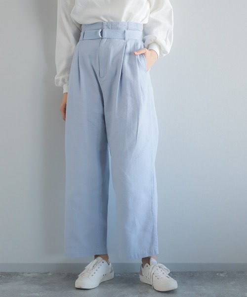 niko and...（ニコアンド）の「【CM着用アイテム】ベルトハイウエストパンツ（その他パンツ・レディース・ライトブルー/ベージュ/ブラウン・MEDIUM/LARGE）」の3枚目の写真