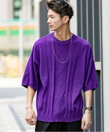 TC ニット / ケーブル編み オーバーサイズ サマーニット Tシャツ