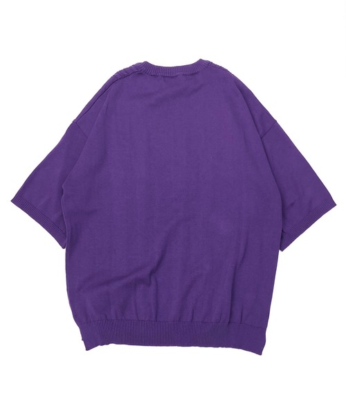 En serio TOKYO（エンソリオトーキョー）の「TC ニット / ケーブル編み オーバーサイズ サマーニット Tシャツ（ニット/セーター・メンズ・ブラック/ベージュ/パープル/オフホワイト・M/L）」の10枚目の写真