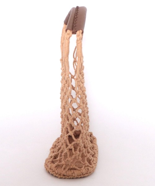 archives（アルシーヴ）の「コットンネットBAG（かごバッグ・レディース・ベージュ/オフホワイト/マスタード・MEDIUM）」の4枚目の写真