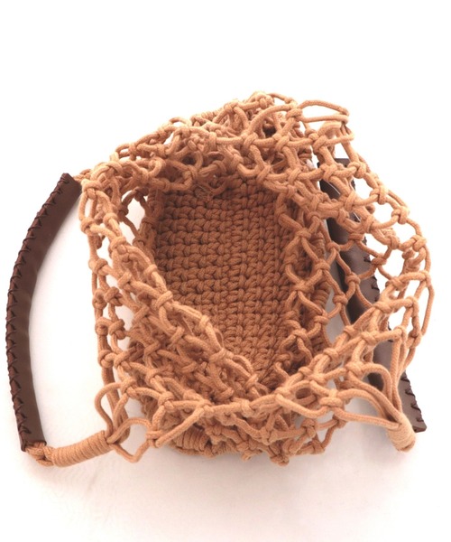 archives（アルシーヴ）の「コットンネットBAG（かごバッグ・レディース・ベージュ/オフホワイト/マスタード・MEDIUM）」の5枚目の写真