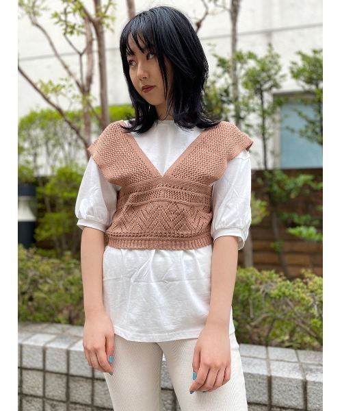 one way（ワンウェイ）の「クロシェビスチェＳＥＴ（Tシャツ/カットソー・レディース・ホワイト/ブラック/ベージュ/ブラウン・FREE）」の12枚目の写真