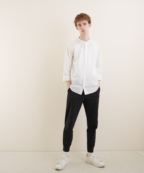 VIBGYOR（ヴィブジョー）の「【VIBGYOR BY AS】ブロードノーカラー7分丈シャツ(GW)（シャツ/ブラウス・メンズ・ホワイト/ブラック/ネイビー/サックスブルー・MEDIUM/LARGE/X-LARGE）」の2枚目の写真