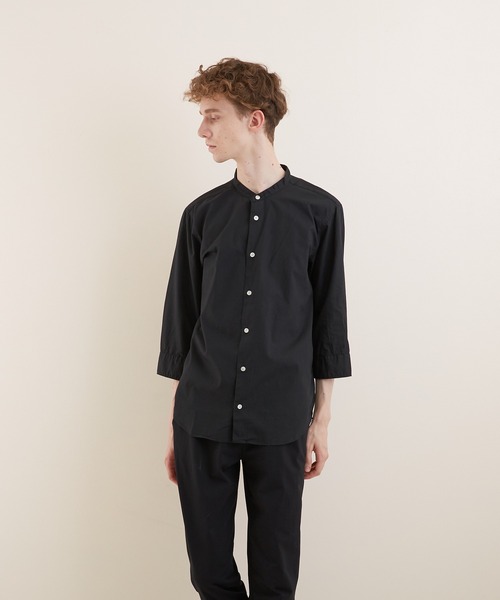 VIBGYOR（ヴィブジョー）の「【VIBGYOR BY AS】ブロードノーカラー7分丈シャツ(GW)（シャツ/ブラウス・メンズ・ホワイト/ブラック/ネイビー/サックスブルー・MEDIUM/LARGE/X-LARGE）」の3枚目の写真