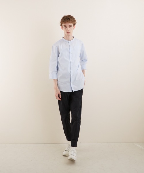 VIBGYOR（ヴィブジョー）の「【VIBGYOR BY AS】ブロードノーカラー7分丈シャツ(GW)（シャツ/ブラウス・メンズ・ホワイト/ブラック/ネイビー/サックスブルー・MEDIUM/LARGE/X-LARGE）」の20枚目の写真