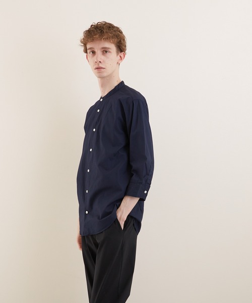 VIBGYOR（ヴィブジョー）の「【VIBGYOR BY AS】ブロードノーカラー7分丈シャツ(GW)（シャツ/ブラウス・メンズ・ホワイト/ブラック/ネイビー/サックスブルー・MEDIUM/LARGE/X-LARGE）」の8枚目の写真