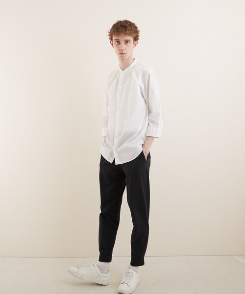 VIBGYOR（ヴィブジョー）の「【VIBGYOR BY AS】ブロードノーカラー7分丈シャツ(GW)（シャツ/ブラウス・メンズ・ホワイト/ブラック/ネイビー/サックスブルー・MEDIUM/LARGE/X-LARGE）」の13枚目の写真