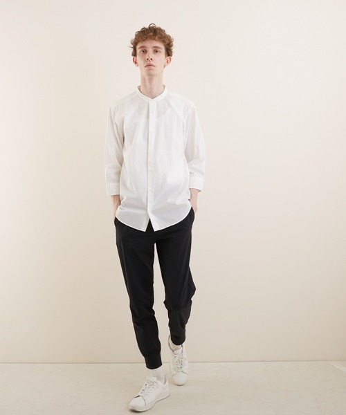 VIBGYOR（ヴィブジョー）の「【VIBGYOR BY AS】ブロードノーカラー7分丈シャツ(GW)（シャツ/ブラウス・メンズ・ホワイト/ブラック/ネイビー/サックスブルー・MEDIUM/LARGE/X-LARGE）」の14枚目の写真