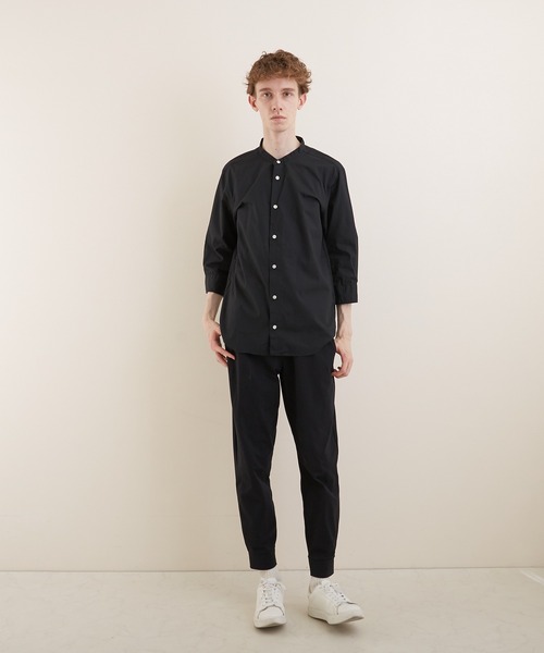 VIBGYOR（ヴィブジョー）の「【VIBGYOR BY AS】ブロードノーカラー7分丈シャツ(GW)（シャツ/ブラウス・メンズ・ホワイト/ブラック/ネイビー/サックスブルー・MEDIUM/LARGE/X-LARGE）」の15枚目の写真