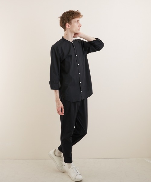 VIBGYOR（ヴィブジョー）の「【VIBGYOR BY AS】ブロードノーカラー7分丈シャツ(GW)（シャツ/ブラウス・メンズ・ホワイト/ブラック/ネイビー/サックスブルー・MEDIUM/LARGE/X-LARGE）」の16枚目の写真