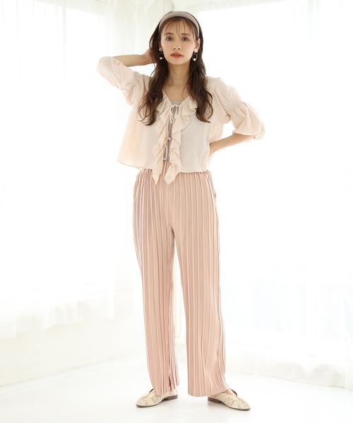 one after another NICE CLAUP（ワンアフターアナザーナイスクラップ）の「細プリーツパンツ（その他パンツ・レディース・ベージュ/アイボリー/コーラル・FREE）」の21枚目の写真