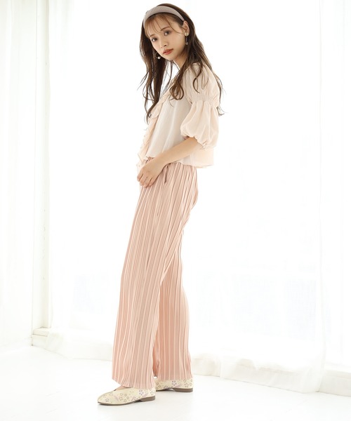 one after another NICE CLAUP（ワンアフターアナザーナイスクラップ）の「細プリーツパンツ（その他パンツ・レディース・ベージュ/アイボリー/コーラル・FREE）」の11枚目の写真