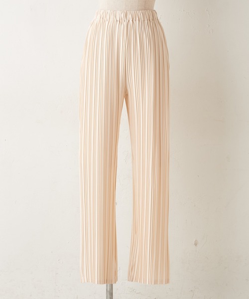 one after another NICE CLAUP（ワンアフターアナザーナイスクラップ）の「細プリーツパンツ（その他パンツ・レディース・ベージュ/アイボリー/コーラル・FREE）」の10枚目の写真