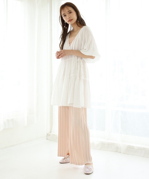 one after another NICE CLAUP（ワンアフターアナザーナイスクラップ）の「細プリーツパンツ（その他パンツ・レディース・ベージュ/アイボリー/コーラル・FREE）」の12枚目の写真