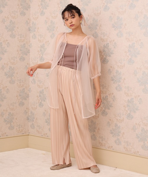 one after another NICE CLAUP（ワンアフターアナザーナイスクラップ）の「細プリーツパンツ（その他パンツ・レディース・ベージュ/アイボリー/コーラル・FREE）」の8枚目の写真