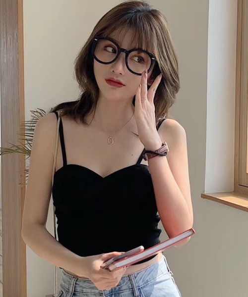 DAY CLOSET（デイ クローゼット）の「【カップ付き】カシュクール風 クロスデザイン キャミソール レディース（キャミソール・レディース・グリーン/ホワイト/ブラウン/イエロー/グレー/ブラック/ライトブラウン/レッド・ONE SIZE）」の20枚目の写真