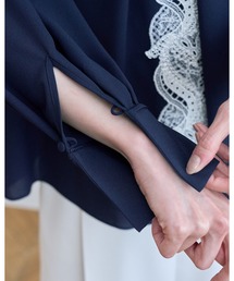 21SS♡ANAYI アナイ ジョーゼットレースタックブラウス 36 上品 ANAYI（アナイ）の「【2021 Pre Spring】ジョーゼットレース