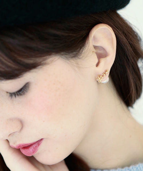 Another Edition（アナザーエディション）の「◆LOVE BY e.m.◆モチーフプラパールピアス/LOVE BY e.m. MTF PL P◆（ピアス（片耳用）・レディース・その他1/その他2/その他3・ﾌﾘ-）」の2枚目の写真