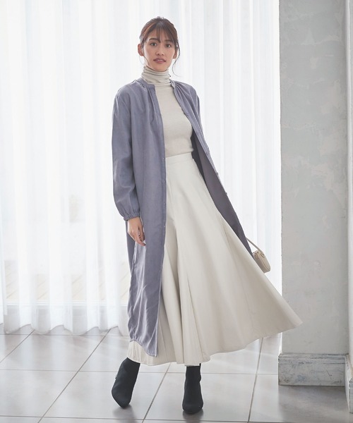 KOBE LETTUCE(コウベレタス)の「キーネックロングシャツワンピース(ワンピース・レディース・ベージュ系その他/ブルー/ベージュ・FREE)」の10枚目の写真
