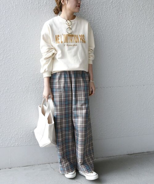SHIPS any（シップス エニィ）の「SHIPS any: タック チェック イージー ベイカーパンツ◇（その他パンツ・レディース・ベージュ/グリーン・36/38）」の18枚目の写真