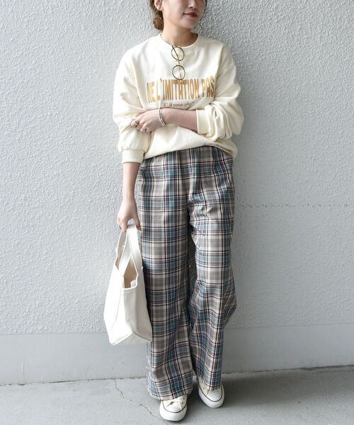 SHIPS any（シップス エニィ）の「SHIPS any: タック チェック イージー ベイカーパンツ◇（その他パンツ・レディース・ベージュ/グリーン・36/38）」の19枚目の写真